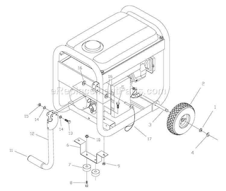 Page D Diagram and Parts List for 030342-0  Briggs and Stratton Generator